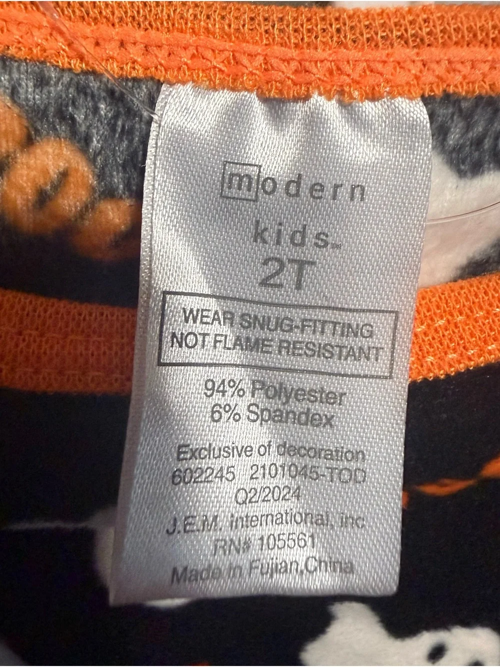 Modern Kids Halloween Ghost Pajama Set 2T